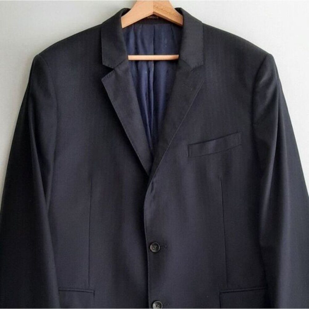 SACOOR BROTHERS Portugal Super 130's Virgin Wool Blazer Jacket Navy Men's Sz 42 - Picture 2 of 16